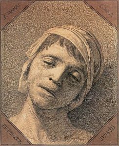 Etude de David d'après nature de la tête de Jean-Paul Marat assassiné le 13 juillet 1793 ©Wikipédia